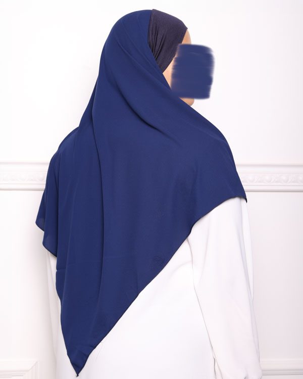 Khimar court en crêpe pointu khimar triangle khimar pas cher mon hijab pas cher bleu marine